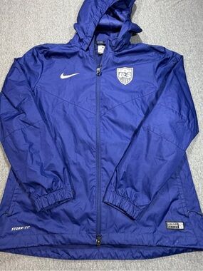 Nike USA Team Soccer Sideline Storm Fit Jacket Hoodie Womens Large Rare 644038